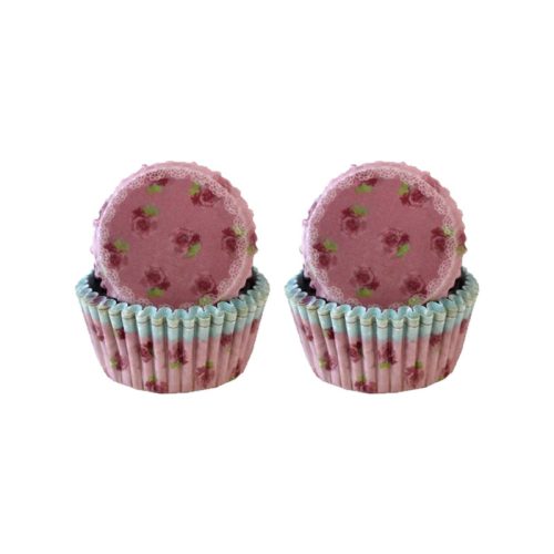 Pirotines Cupcakes Nº10 - Flores Rosas x25 Unidades