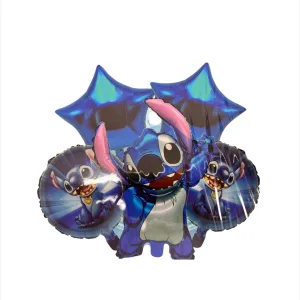 Set de Globos Metalizados Stitch 5 Piezas