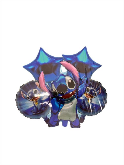 Set de Globos Metalizados Stitch 5 Piezas