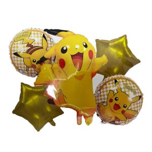 Set de Globos Metalizados Pokemon 5 Piezas