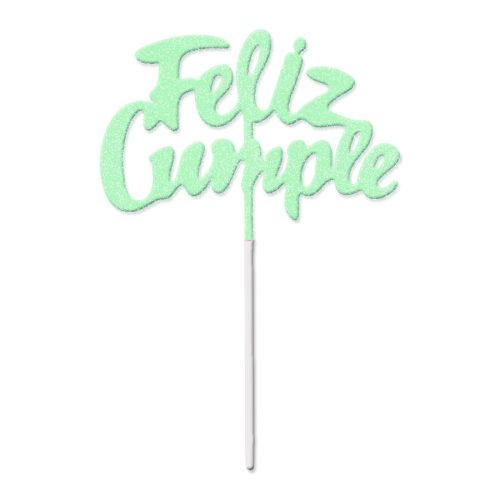 Pinche Feliz Cumple Verde Pastel Gibreado Plástico 22cm