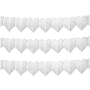 Guirnalda Acordeon Corazoncitos de Papel Blanco