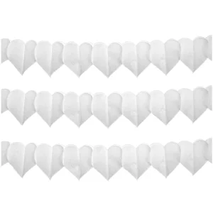 Guirnalda Acordeon Corazoncitos de Papel Blanco