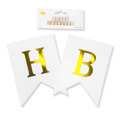 Banderin Happy Birthday Blanco