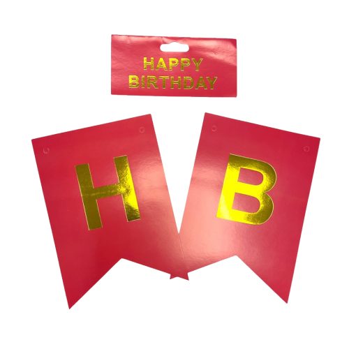 Banderin Happy Birthday Rojo