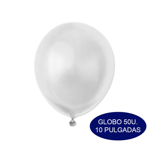 Globos Color Blanco 10 Pulgadas 50 Unidades