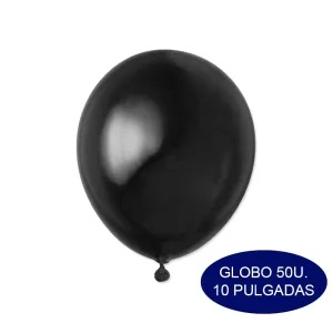 Globos Color Negro 10 Pulgadas 50 Unidades