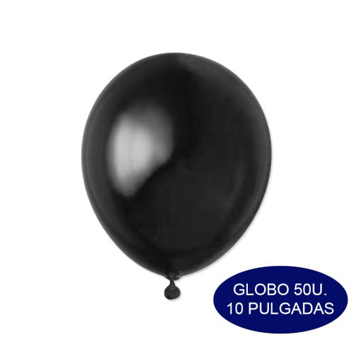 Globos Color Negro 10 Pulgadas 50 Unidades