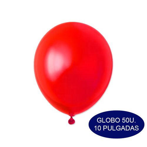 Globos Color Rojo 10 Pulgadas 50 Unidades