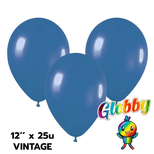 Globo Globby Liso Vintage 12 Pulgadas Azul Medianoche x25u
