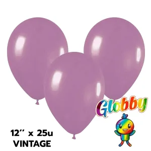 Globo Globby Liso Vintage 12 Pulgadas Malva x25u