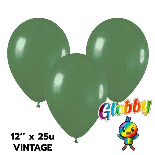 Globo Globby Liso Vintage 12 Pulgadas Musgo x25u
