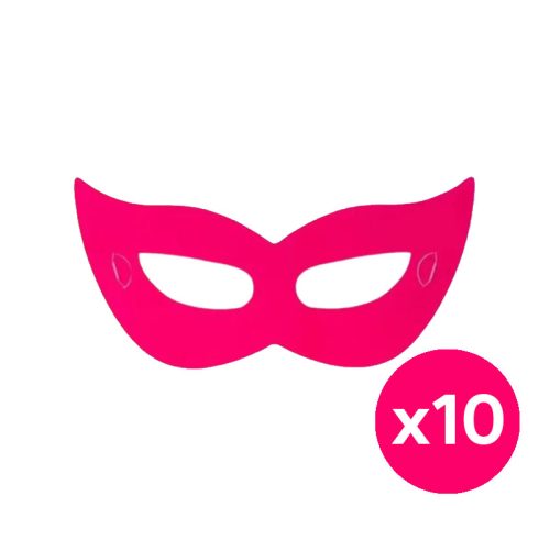 Antifaz Carton Neon Fluo Rosa x10 Unidades