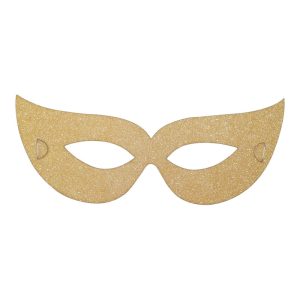 Antifaz Papel Glitter Dorado x4 Unidades