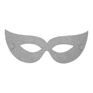 Antifaz Papel Glitter Plateado x4 Unidades