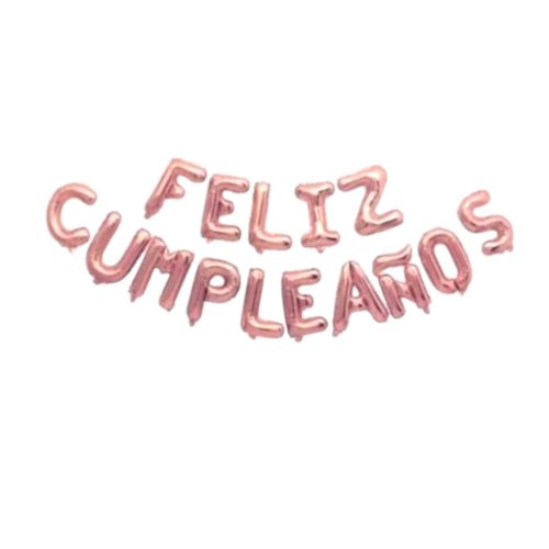 Globo Inflable FELIZ CUMPLEAÑOS Color Rosa Gold Para Aire