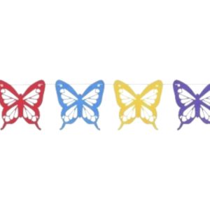 Guirnalda Mariposa Multicolor De Tela Friselina