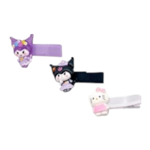 Hebilla Para Pelo Con Aplique Kuromi - Melody - Hello kitty x2 Unidades