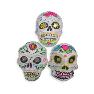 Mascara Plastico Calavera Mexicana Fluo x1 Unidad