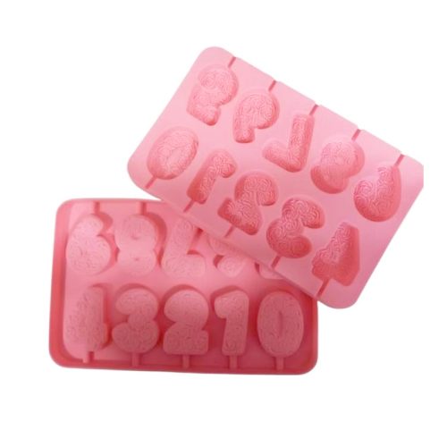 Molde Para Chupetines de Silicona Numeros Labrados 13 x 21cm