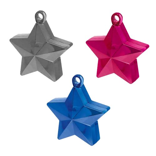 Pesa para Globos Forma ESTRELLA Metalizada Colores Surtidos