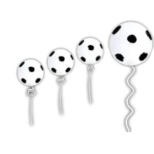 Set Pinches Resorte Pelota Futbol Blanca y Negra X6u