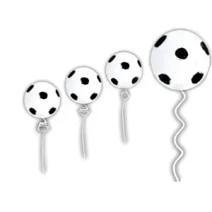 Set Pinches Resorte Pelota Futbol Blanca y Negra X6u