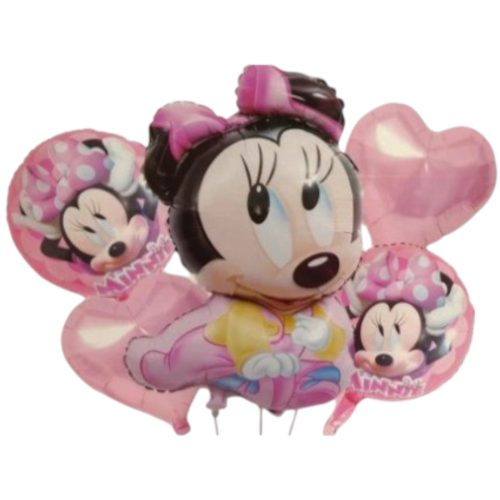 Set de Globos Metalizados Minnie 5 Piezas