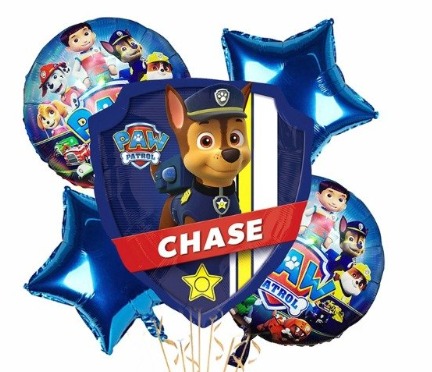Set de Globos Metalizados Paw Patrol 5 Piezas