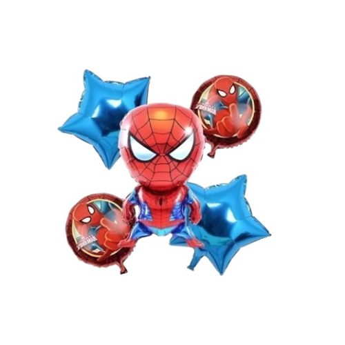 Set de Globos Metalizados Spiderman 5 Piezas