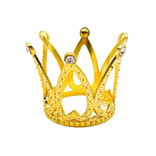 Adorno Mini Corona con Stras Dorada 3 cm x 3 cm x1 Unidad