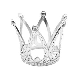 Adorno Mini Corona con Stras Plateado 3 cm x 3 cm x1 Unidad