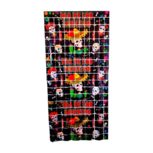 Cortina Lluvia Shimmer Cactus y Calavera Halloween 2 X 1 Mts