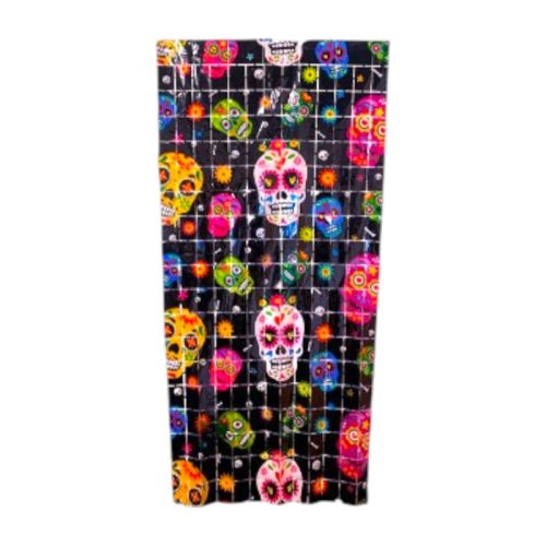 Cortina Lluvia Shimmer Calaca Halloween 2 X 1 Mts