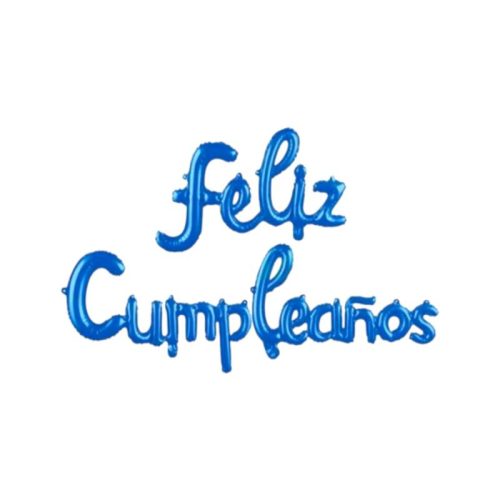 Globo Inflable FELIZ CUMPLEAÑOS CURSIVA Color Azul Para Aire