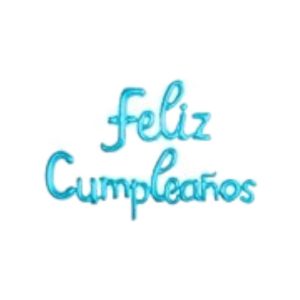 Globo Inflable FELIZ CUMPLEAÑOS CURSIVA Color Celeste Para Aire