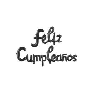 Globo Inflable FELIZ CUMPLEAÑOS CURSIVA Color Negro Para Aire