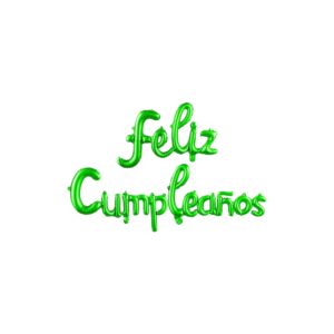 Globo Inflable FELIZ CUMPLEAÑOS CURSIVA Color Verde Para Aire