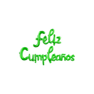 Globo Inflable FELIZ CUMPLEAÑOS CURSIVA Color Verde Para Aire