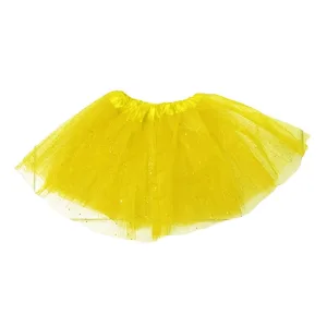 Pollera Tutú con Brillo Tul Color AMARILLO