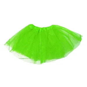 Pollera Tutú con Brillo Tul Color VERDE MANZANA