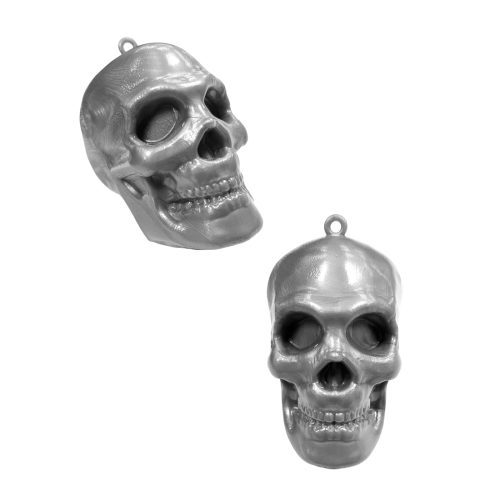 Adorno Calavera Halloween Plateada x1u