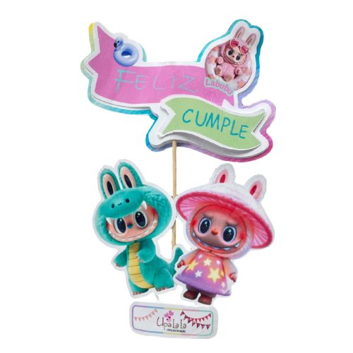 Adorno Set Feliz Cumple 3D Labubu x3 Piezas