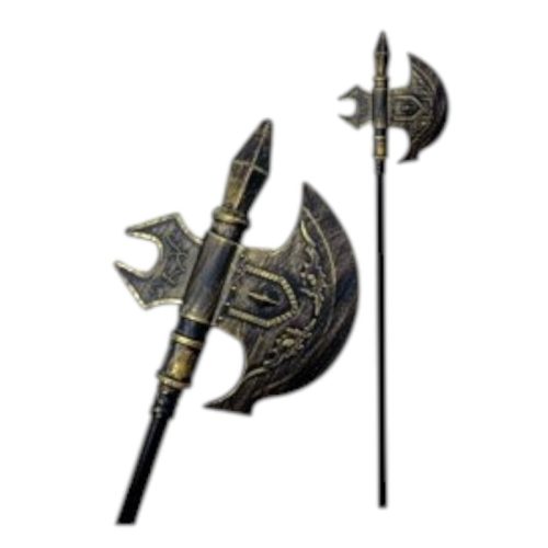 Arma Medieval Hacha Dorada de Plástico
