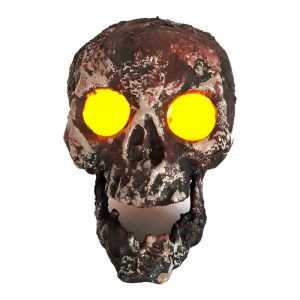 Calavera Craneo Stone con Luz Led Amarilla