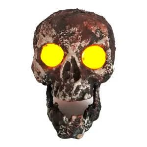 Calavera Craneo Stone con Luz Led Amarilla