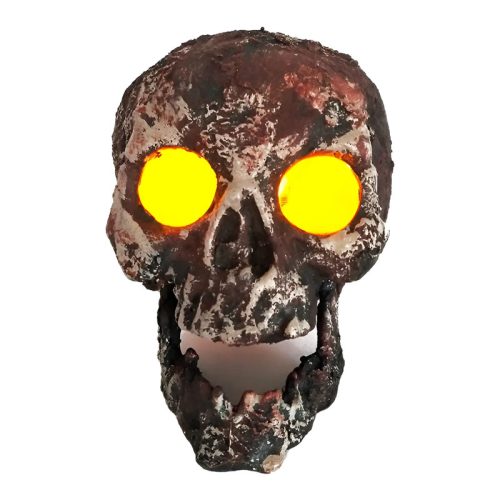 Calavera Craneo Stone con Luz Led Amarilla