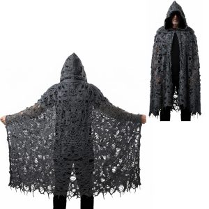 Capa Disfraz Capucha Andrajosa 130cm Talle Unico