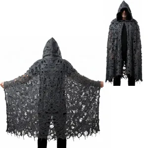 Capa Disfraz Capucha Andrajosa 130cm Talle Unico
