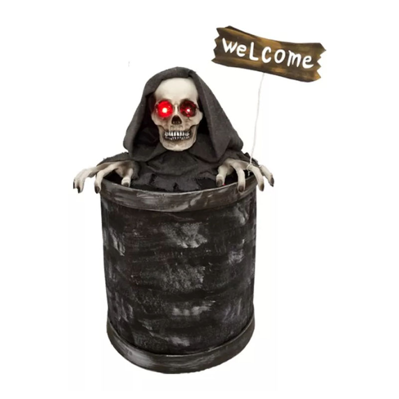 Fantasma WELCOME En Tacho Con Luz, Sonido y Movimiento De Cabeza